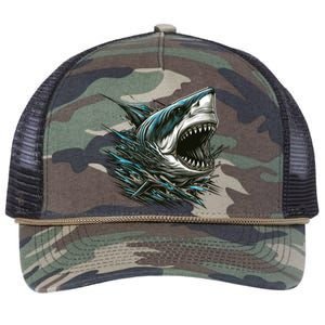 Majestic Megalodon Retro Rope Trucker Hat Cap