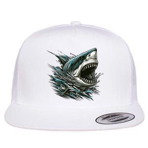 Majestic Megalodon Flat Bill Trucker Hat