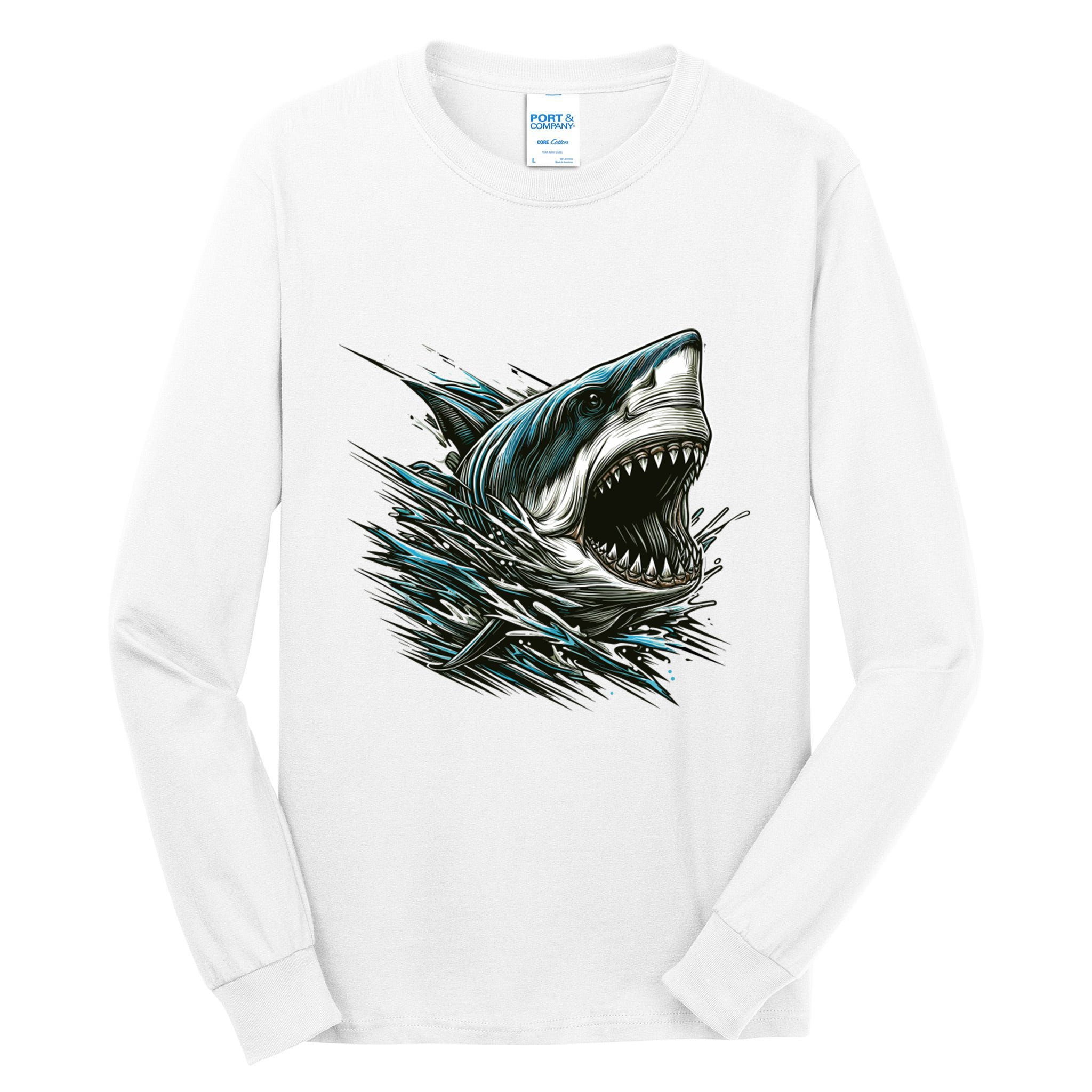 Majestic Megalodon Tall Long Sleeve T-Shirt