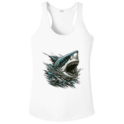 Majestic Megalodon Ladies PosiCharge Competitor Racerback Tank
