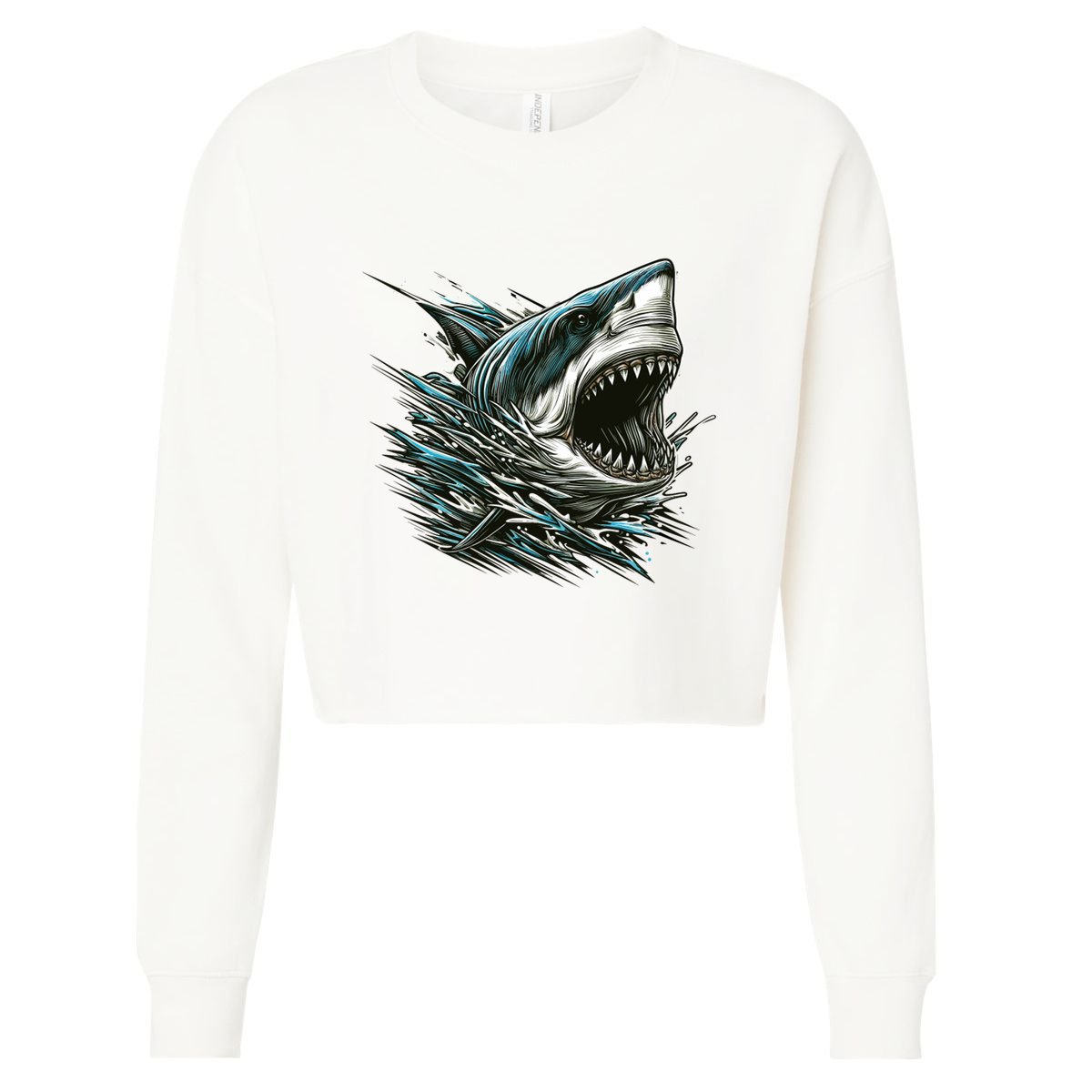 Majestic Megalodon Cropped Pullover Crew