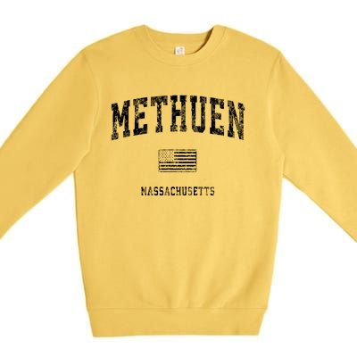 Methuen Massachusetts Ma Vintage American Flag Premium Crewneck Sweatshirt