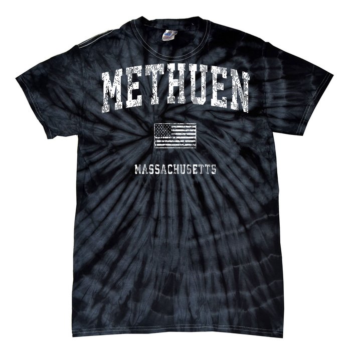 Methuen Massachusetts Ma Vintage American Flag Tie-Dye T-Shirt