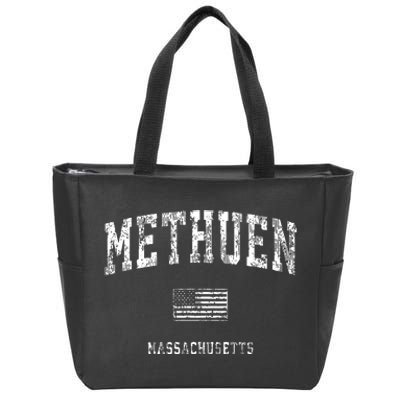 Methuen Massachusetts Ma Vintage American Flag Zip Tote Bag