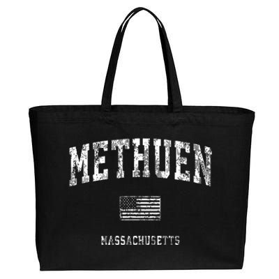 Methuen Massachusetts Ma Vintage American Flag Cotton Canvas Jumbo Tote