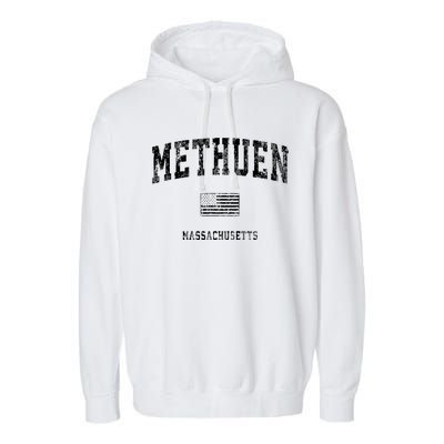 Methuen Massachusetts Ma Vintage American Flag Garment-Dyed Fleece Hoodie