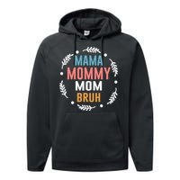 Ma Mama Mom Bruh Vintage Retro Performance Fleece Hoodie