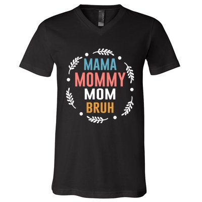 Ma Mama Mom Bruh Vintage Retro V-Neck T-Shirt