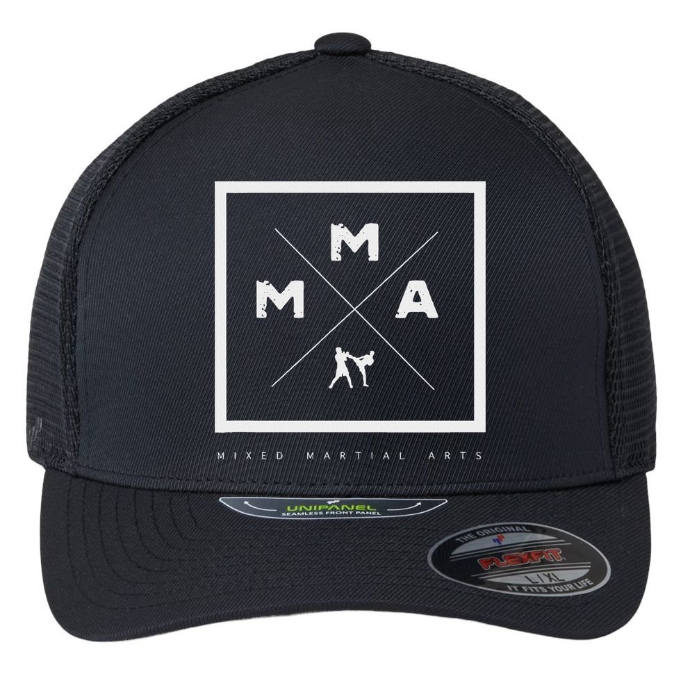 Mma Mixed Martial Arts Flexfit Unipanel Trucker Cap