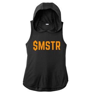 Microstrategy $Mstr Michael Saylor Bitcoin Ladies PosiCharge Tri-Blend Wicking Draft Hoodie Tank