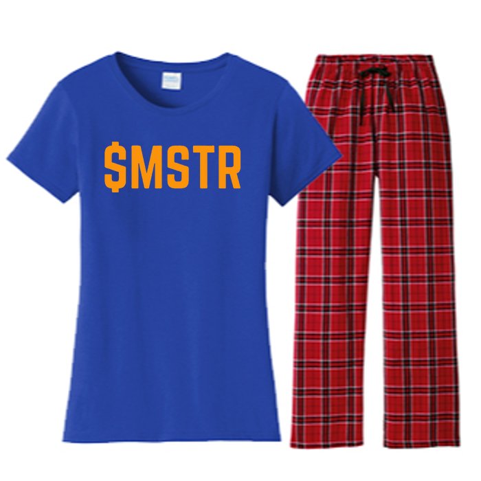 Microstrategy $Mstr Michael Saylor Bitcoin Women's Flannel Pajama Set