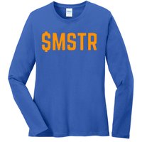 Microstrategy $Mstr Michael Saylor Bitcoin Ladies Long Sleeve Shirt