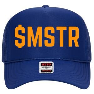 Microstrategy $Mstr Michael Saylor Bitcoin High Crown Mesh Back Trucker Hat