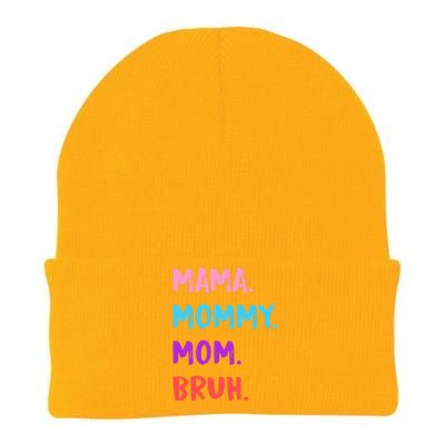 Mama Mommy Mom Bruh Colorful Paintbrush Meme Knit Cap Winter Beanie