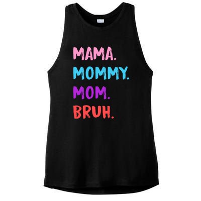 Mama Mommy Mom Bruh Colorful Paintbrush Meme Ladies PosiCharge Tri-Blend Wicking Tank