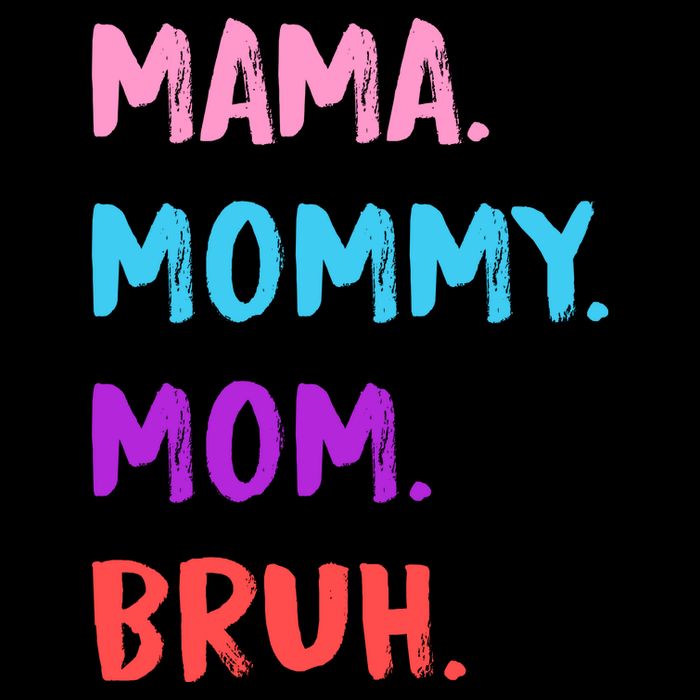 Mama Mommy Mom Bruh Colorful Paintbrush Meme T-Shirt