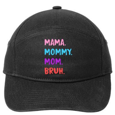 Mama Mommy Mom Bruh Colorful Paintbrush Meme 7-Panel Snapback Hat