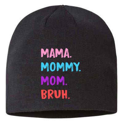 Mama Mommy Mom Bruh Colorful Paintbrush Meme Sustainable Beanie