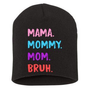 Mama Mommy Mom Bruh Colorful Paintbrush Meme Short Acrylic Beanie