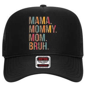 Mama Mommy Mom Bruh Funny Mothers Day Gifts for Mom High Crown Mesh Back Trucker Hat