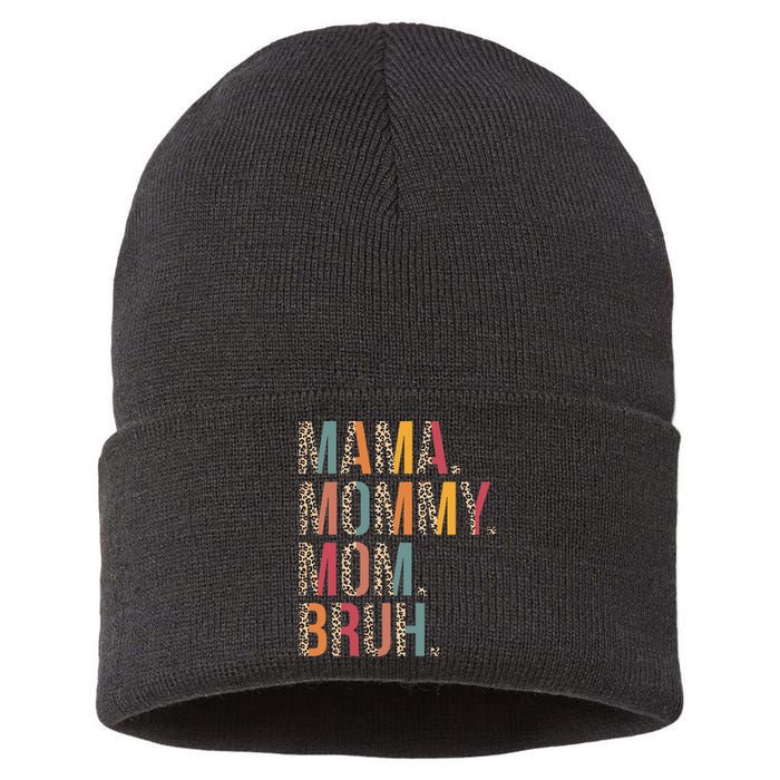 Mama Mommy Mom Bruh Funny Mothers Day Gifts for Mom Sustainable Knit Beanie