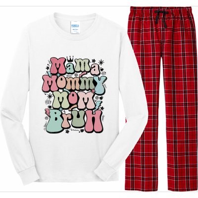 Mama Mommy Mom Bruh Mother's Day For Mom Mommy Long Sleeve Pajama Set