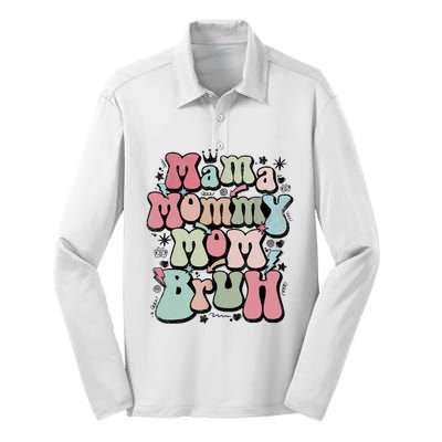 Mama Mommy Mom Bruh Mother's Day For Mom Mommy Silk Touch Performance Long Sleeve Polo