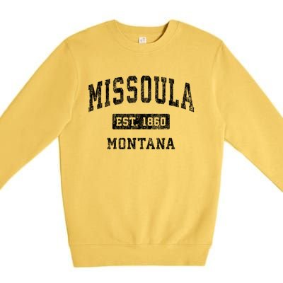 Missoula Montana Mt Vintage Established Sports Premium Crewneck Sweatshirt