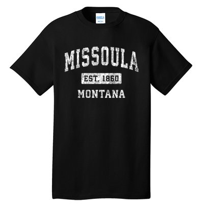 Missoula Montana Mt Vintage Established Sports Tall T-Shirt