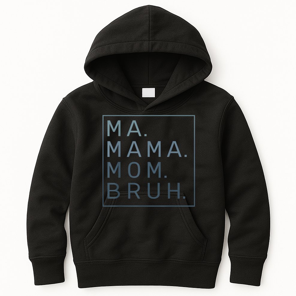 Ma Mama Mom Bruh Green Quote Mother Kids Hoodie