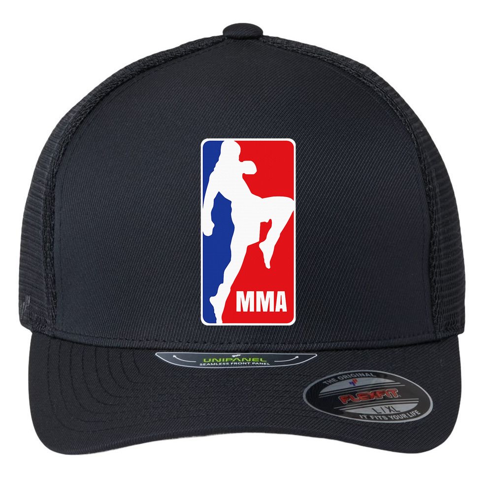 Mma Mixed Martial Arts Retro Fighting Fan Logo Flexfit Unipanel Trucker Cap
