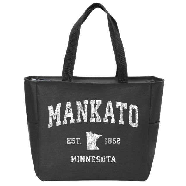 Mankato Minnesota Mn Vintage Established Athletic Sports Design Zip Tote Bag