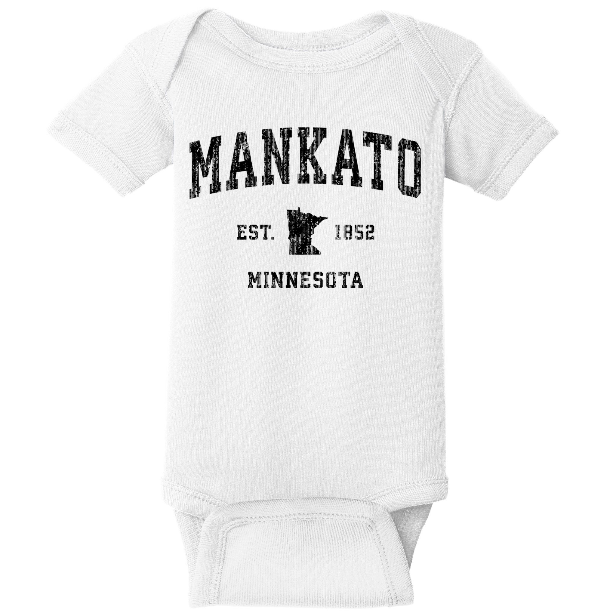 Mankato Minnesota Mn Vintage Established Athletic Sports Design Baby Bodysuit