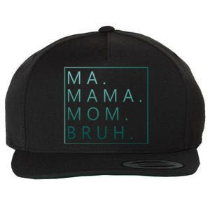 Ma Mama Mom Bruh Green Quote Mama Cute Gift Wool Snapback Cap