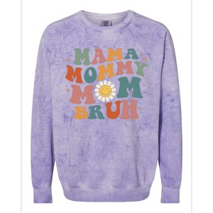 Mama Mommy Mom Bruh Retro Groovy Mothers Day Gifts Wo Colorblast Crewneck Sweatshirt