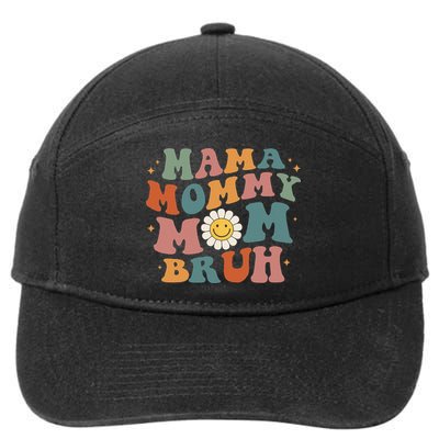 Mama Mommy Mom Bruh Retro Groovy Mothers Day Gifts Wo 7-Panel Snapback Hat
