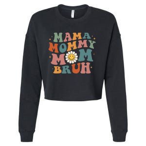 Mama Mommy Mom Bruh Retro Groovy Mothers Day Gifts Wo Cropped Pullover Crew