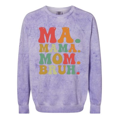 Ma Mama Mom Bruh Retro Colorblast Crewneck Sweatshirt