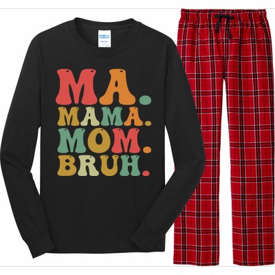 Ma Mama Mom Bruh Retro Long Sleeve Pajama Set