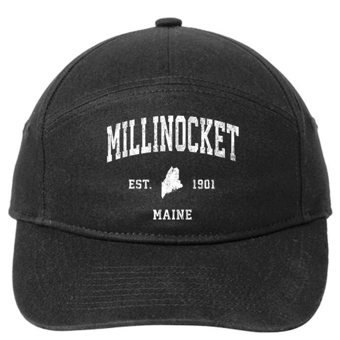 Millinocket Maine Me Vintage Athletic 7-Panel Snapback Hat