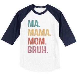 Ma Mama Mom Bruh Mommy Funny Saying Mother Gift Baseball Sleeve Shirt