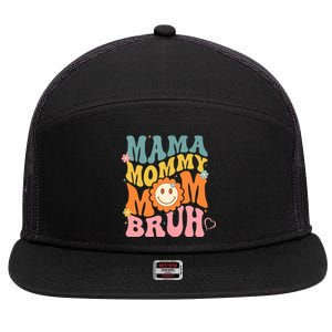 Mama Mommy Mom Bruh Mom Mother 7 Panel Mesh Trucker Snapback Hat