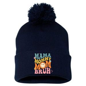 Mama Mommy Mom Bruh Mom Mother Pom Pom 12in Knit Beanie