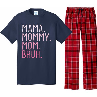 Mama Mommy Mom Bruh Mommy And Me Mom Retro Pajama Set