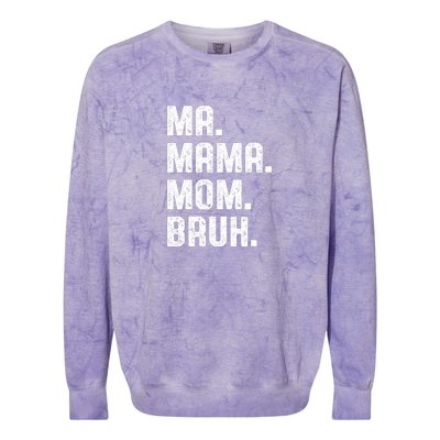 Ma Mama Mom Bruh Colorblast Crewneck Sweatshirt