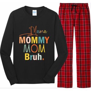 Mama Mommy Mom Bruh Funny Mothers Day Gifts for Mom Long Sleeve Pajama Set