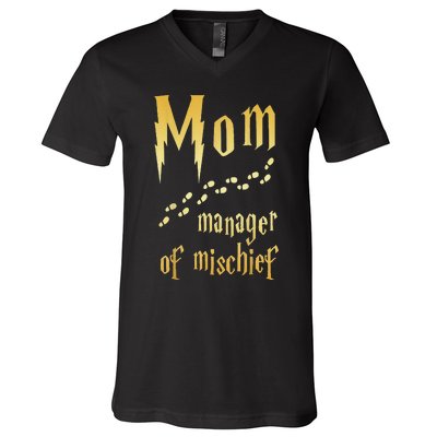 Magical Mom, Manager Of Mischief V-Neck T-Shirt