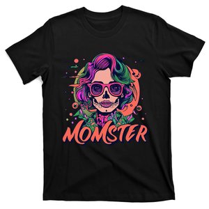 Momster Monster Mom Halloween Skeleton Spooky Mom Mama T-Shirt