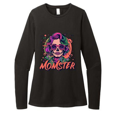 Momster Monster Mom Halloween Skeleton Spooky Mom Mama Womens CVC Long Sleeve Shirt