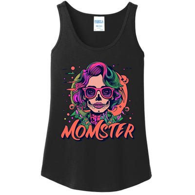 Momster Monster Mom Halloween Skeleton Spooky Mom Mama Ladies Essential Tank